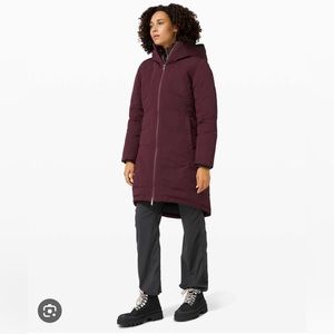 NEW Lululemon Snow Warrior Parka, Size 8, Cassis